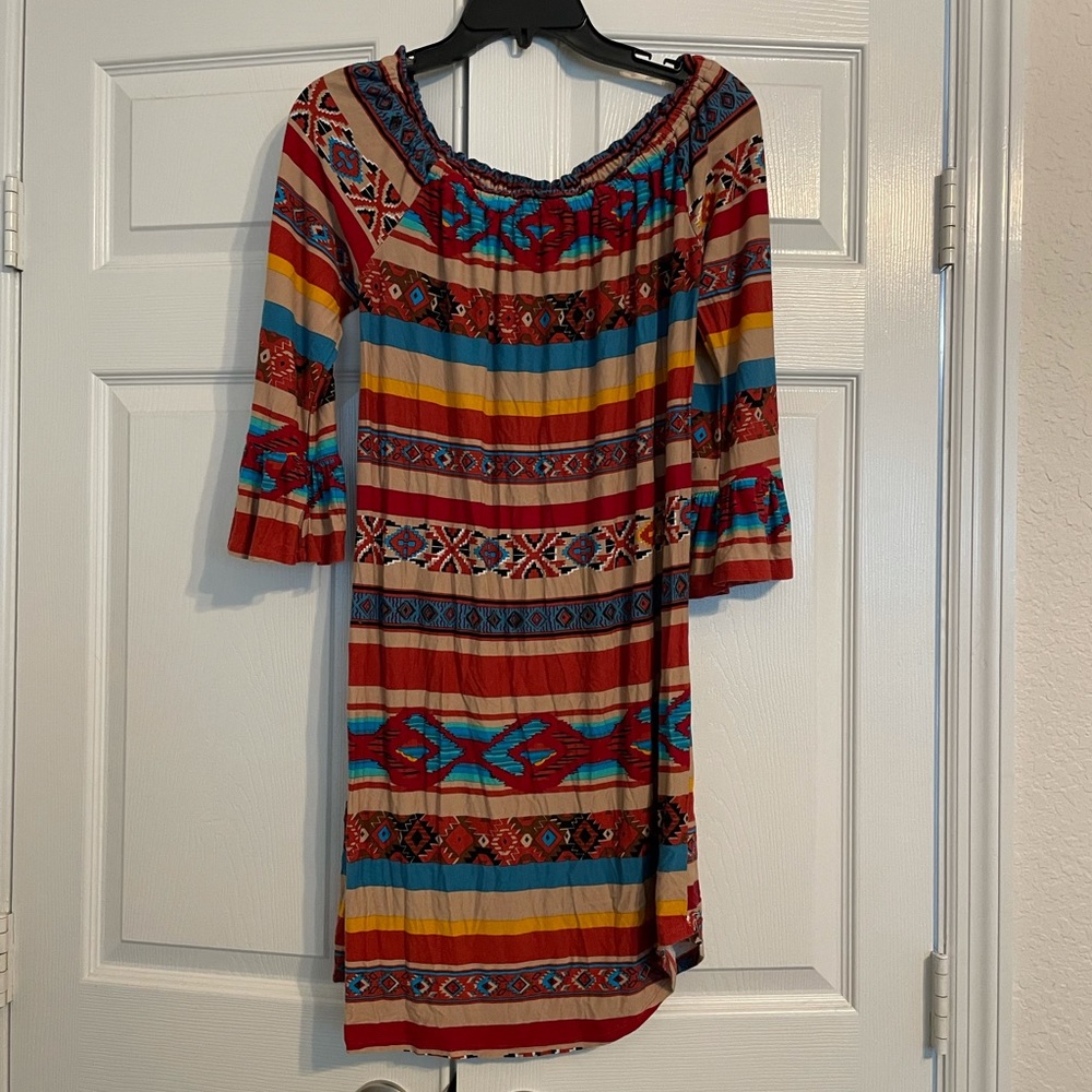 Scully Off Shoulder Bell Sleeve Dress L
